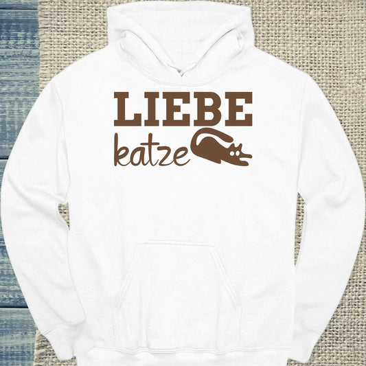 Hoodie - Liebe Katze - Unisex - Katze Weiß