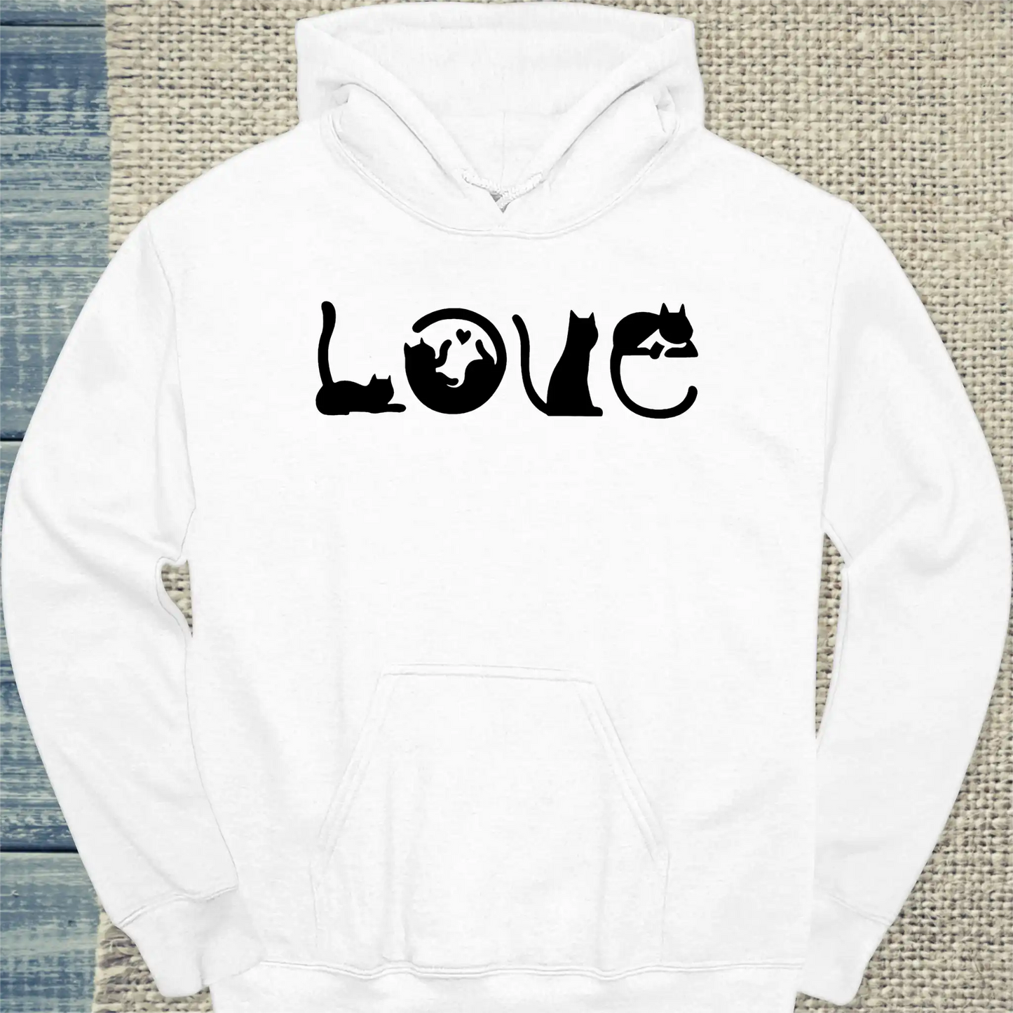 Hoodie - Love - Katzen - Unisex - Katze Weiß