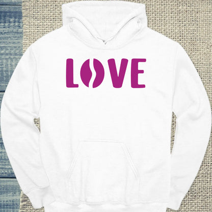 Hoodie - LOVE - Unisex - Kaffee Weiß