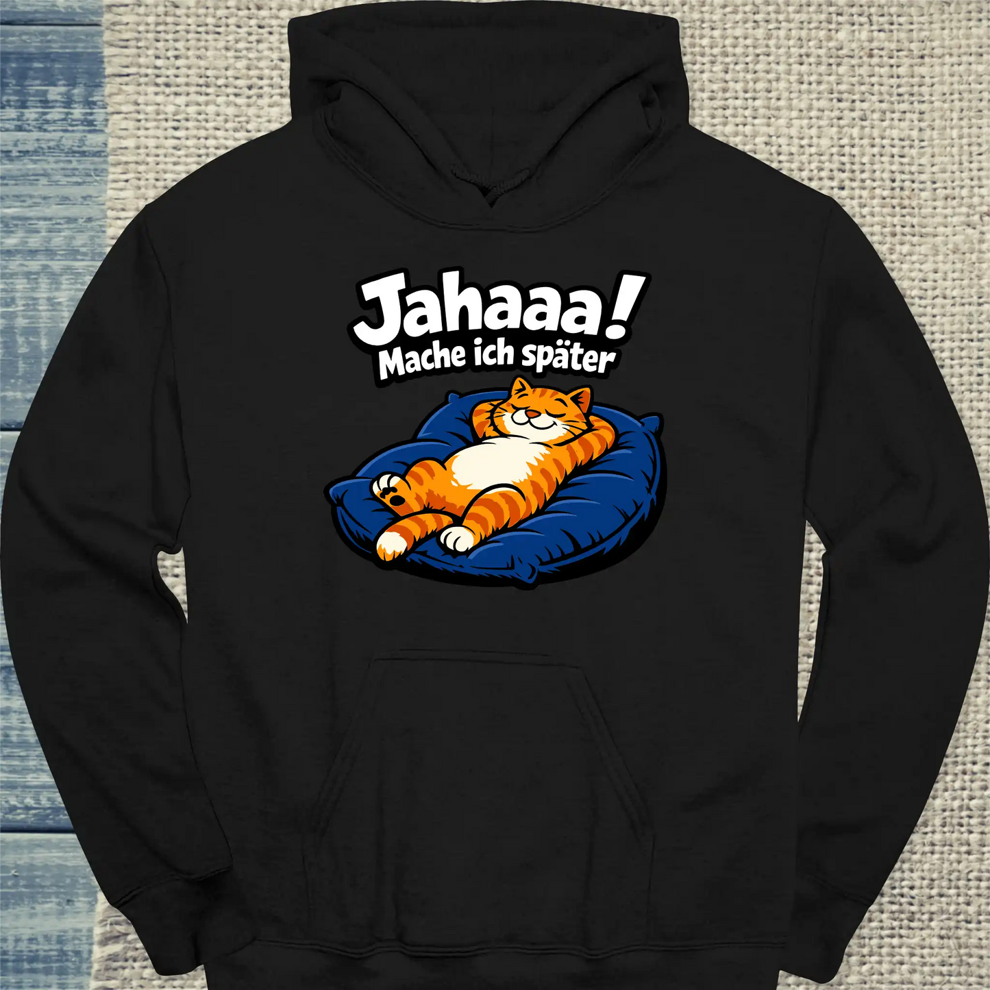 Hoodie - Mache ich später - Unisex - Katze Schwarz
