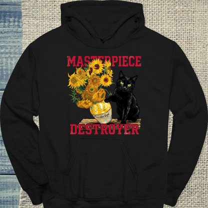 Hoodie - Masterpiece Destroyer - Unisex - Katze Schwarz