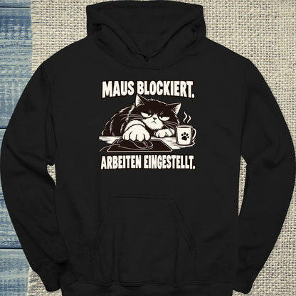Hoodie - Maus Blockiert - Unisex - Katze & Kaffee Schwarz