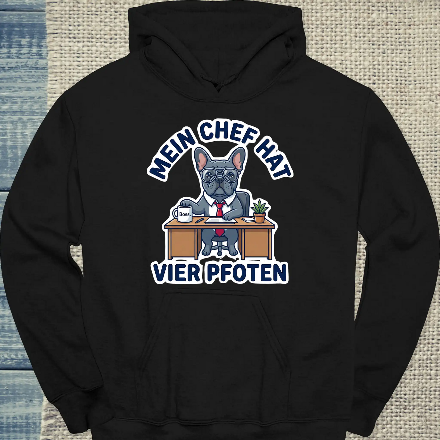 Hoodie - Mein Chef hat vier Pfoten - Unisex - Katze Schwarz