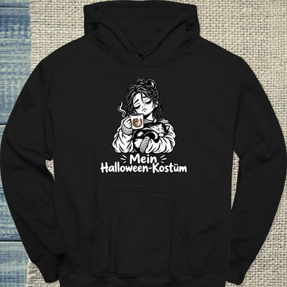 Hoodie - Mein Halloween-Kostüm - Unisex - Katze & Kaffee, Halloween Schwarz