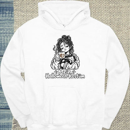 Hoodie - Mein Halloween-Kostüm - Unisex - Katze & Kaffee, Halloween Weiß