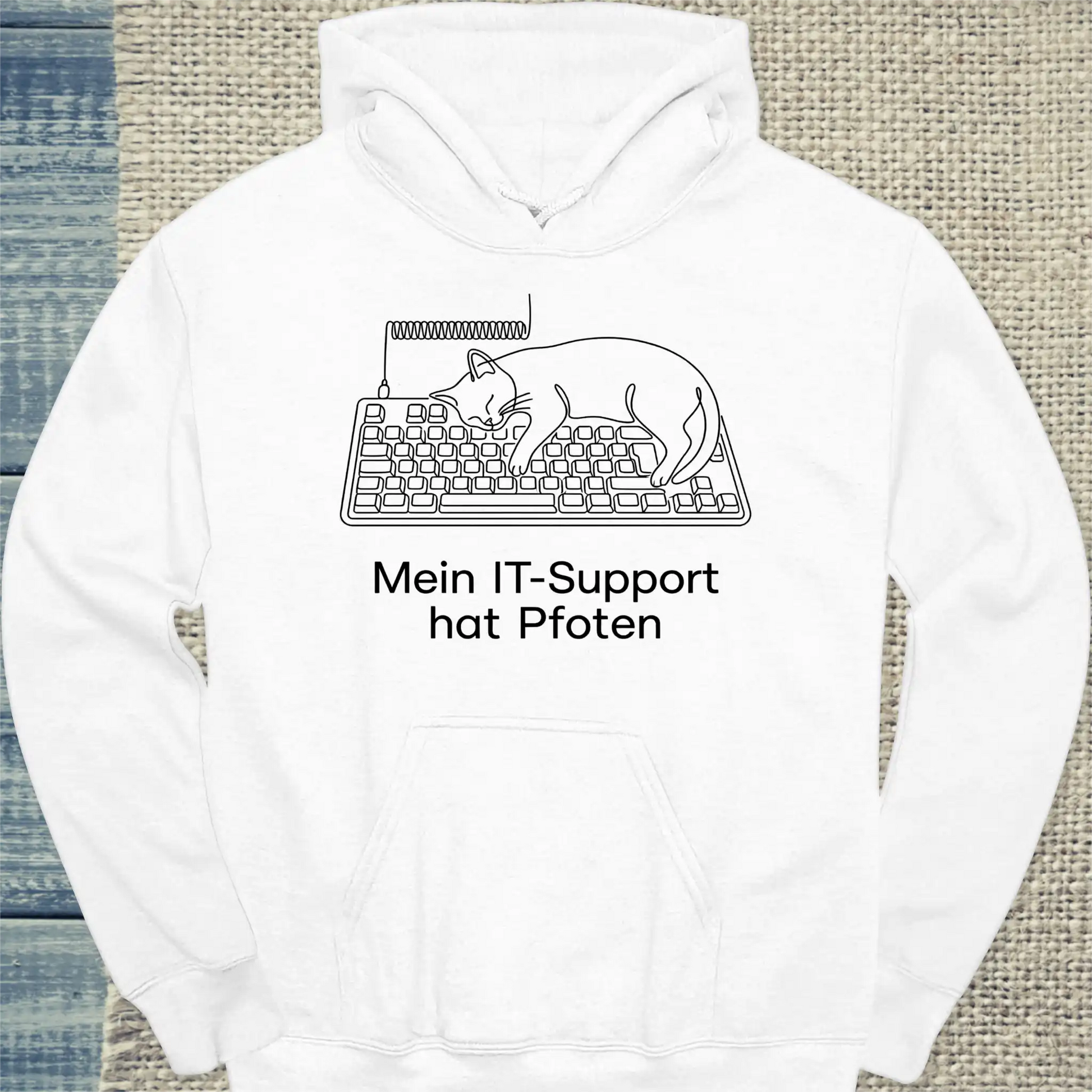 Hoodie - Mein IT-Support hat Pfoten - Unisex - Katze Weiß