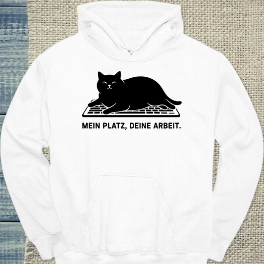 Hoodie - Mein Platz - Unisex - Katze Weiß