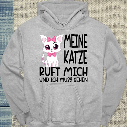 Hoodie - Meine Katze ruft - Unisex - Katze Grau