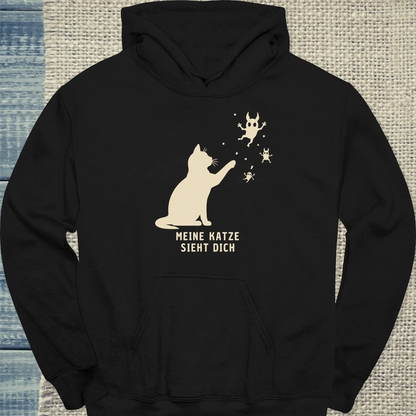 Hoodie - Meine Katze sieht dich - Unisex - Katze Schwarz