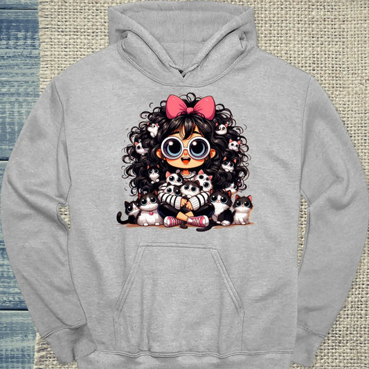 Hoodie - Meine Katzen - Unisex - Katze, Cat Lady Grau