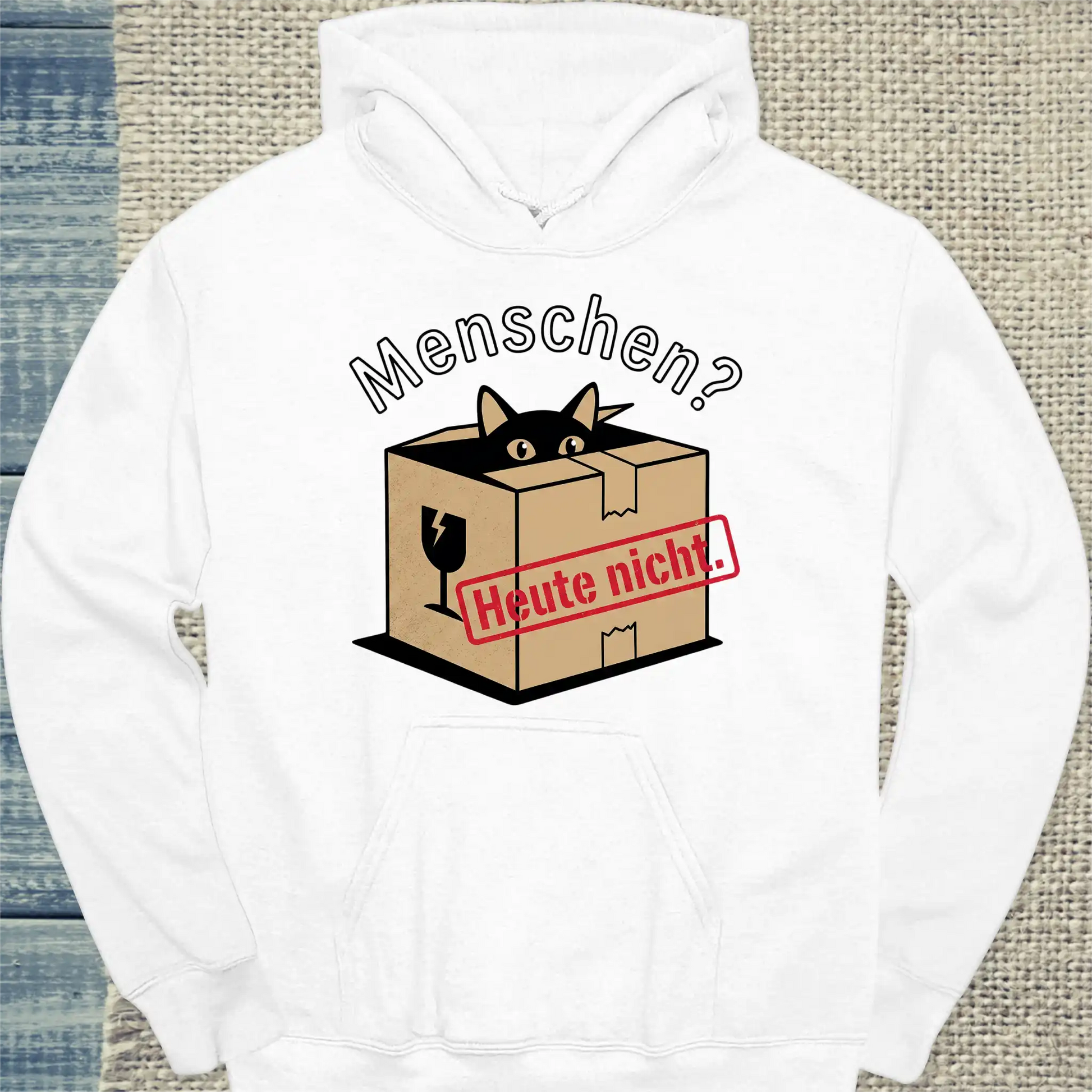 Hoodie - Menschen? Heute nicht. - Unisex - Katze Weiß