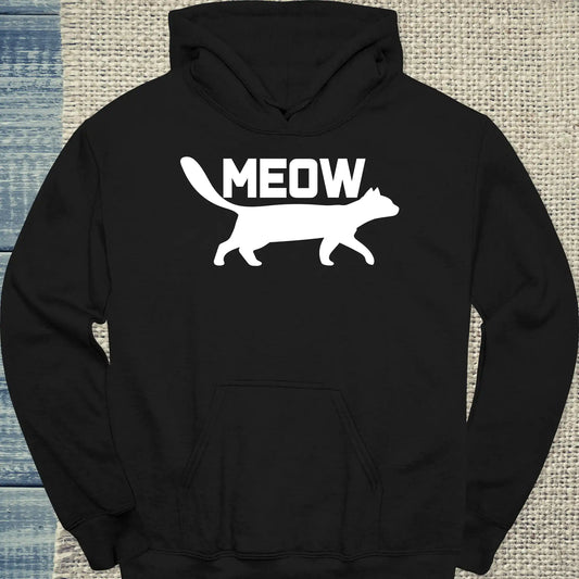 Hoodie - Meow - Unisex - Katze Schwarz