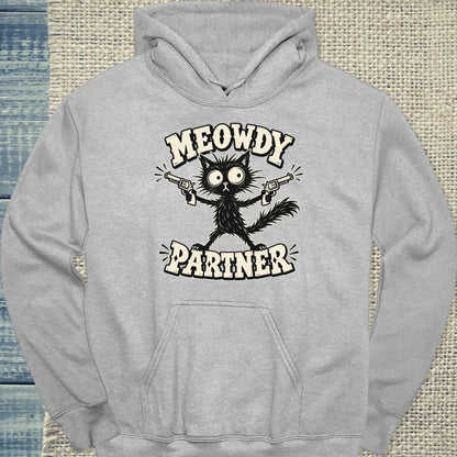 Hoodie - Meowdy Partner - Unisex - Katze Grau