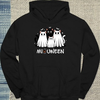 Hoodie - MiauWeen - Unisex - Katze, Halloween Schwarz