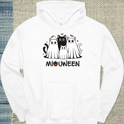 Hoodie - MiauWeen - Unisex - Katze, Halloween Weiß