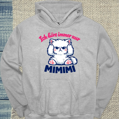 Hoodie - Mimimi - Unisex - Katze Grau
