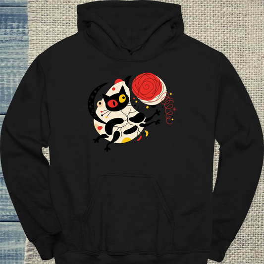 Hoodie - Miro Chasing Yarn - Unisex - Katze & Kaffee, Kunst Schwarz