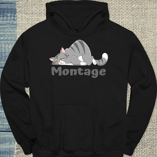 Hoodie - Montage - Unisex - Katze Schwarz