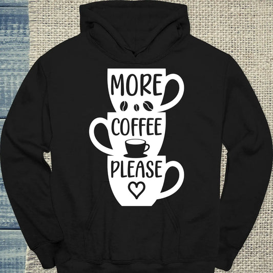 Hoodie - More Coffee Please - Unisex - Kaffee Schwarz