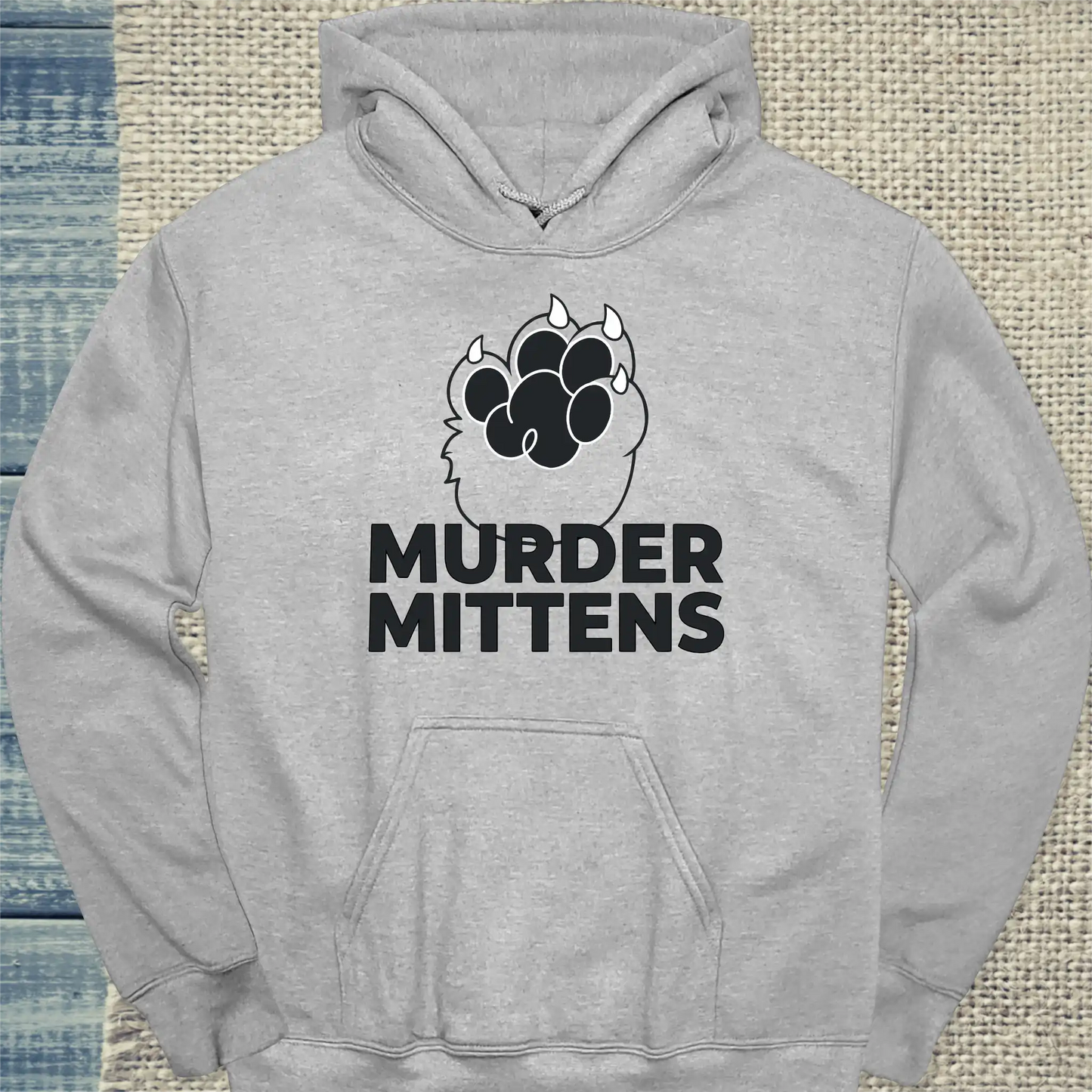 Hoodie - Murder Mittens - Unisex - Katze Grau