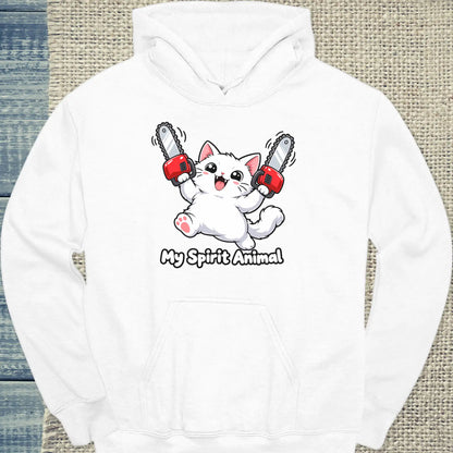 Hoodie - My Spirit Animal - Unisex - Katze Weiß