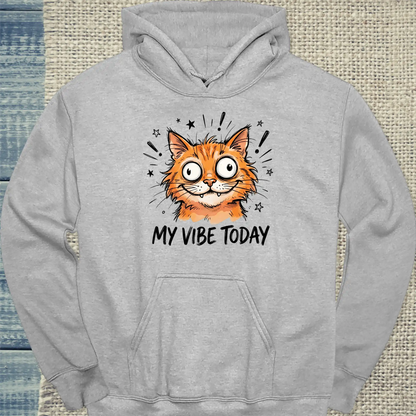 Hoodie - My Vibe Today - Unisex - Katze, Orange Grau