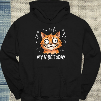 Hoodie - My Vibe Today - Unisex - Katze, Orange Schwarz