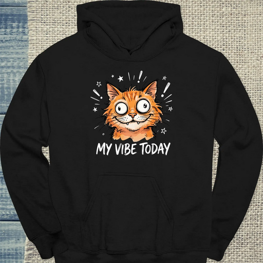 Hoodie - My Vibe Today - Unisex - Katze, Orange Schwarz