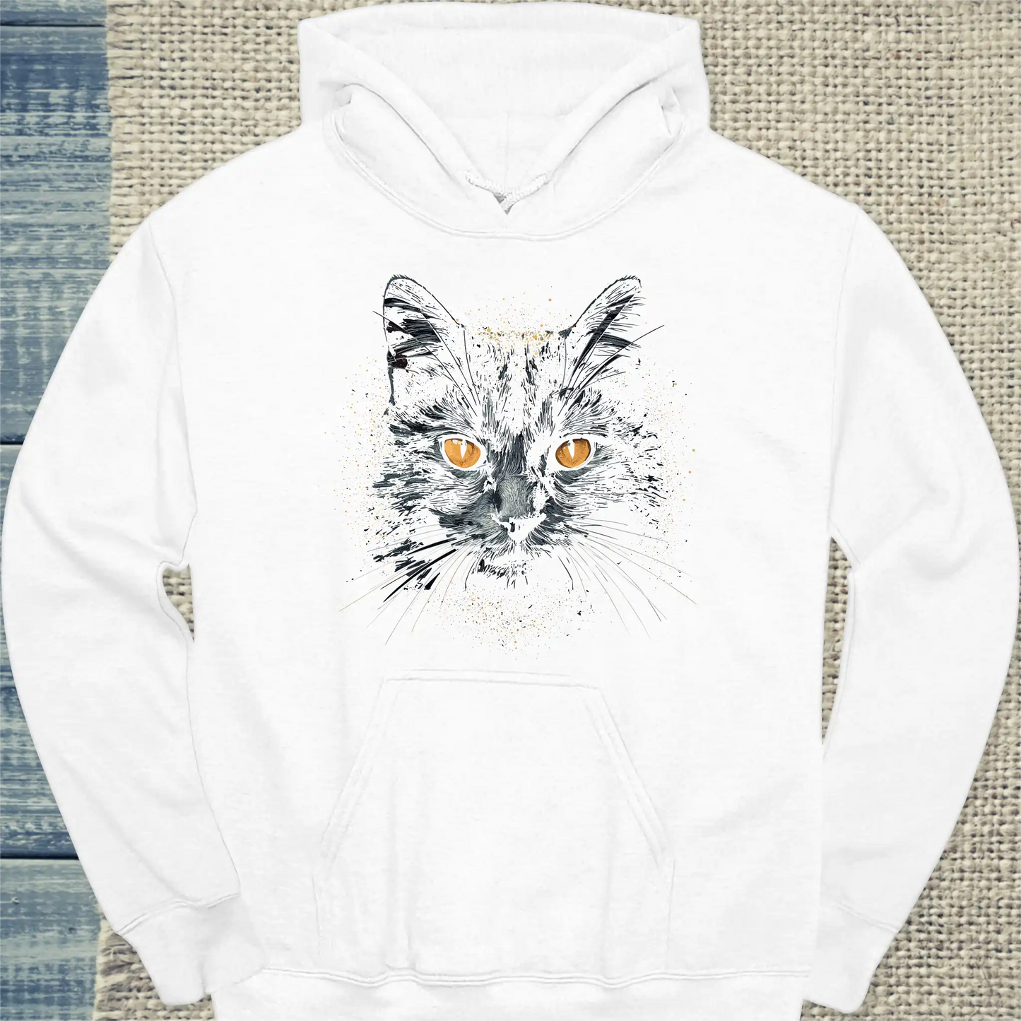 Hoodie - Mystic Cat - Unisex - Katze Weiß