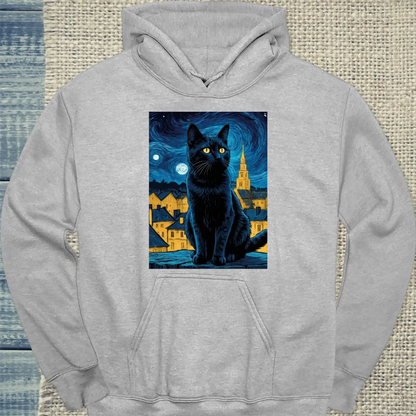 Hoodie - Nacht - Unisex - Katze Grau