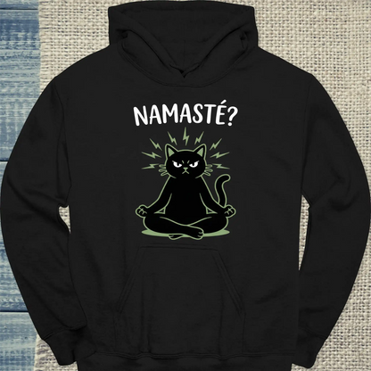 Hoodie - Namaste? - Unisex - Katze Schwarz
