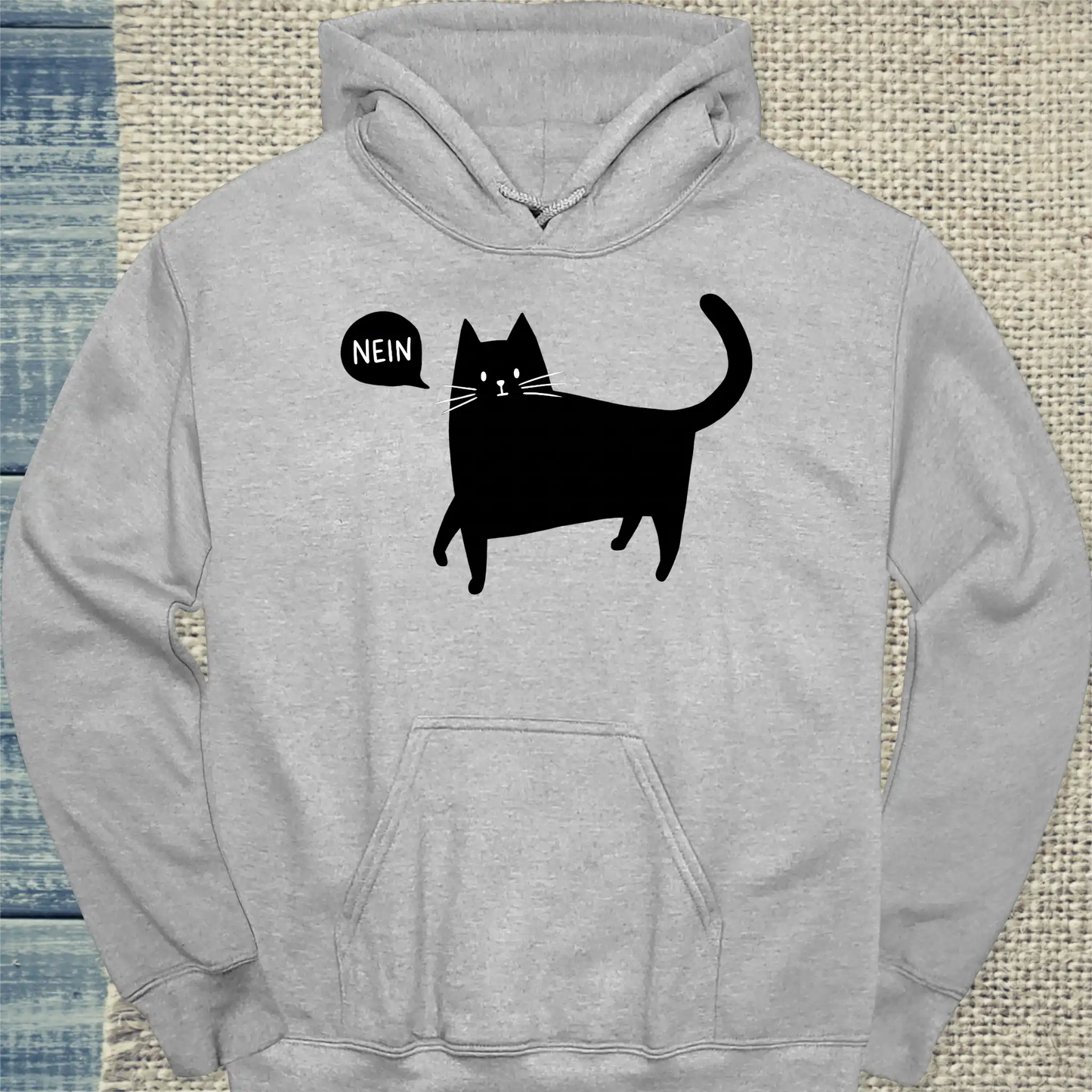 Hoodie - NEIN - Unisex - Katze Grau