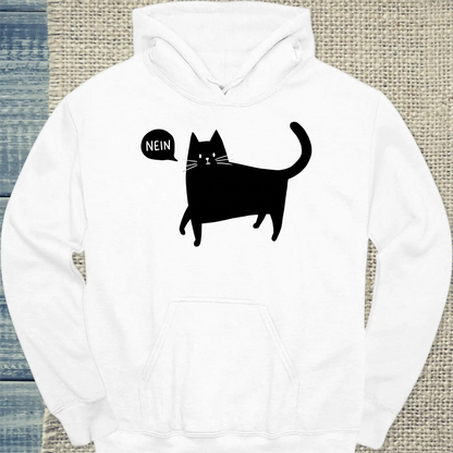 Hoodie - NEIN - Unisex - Katze Weiß
