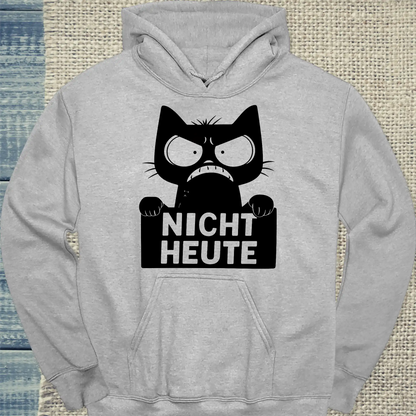 Hoodie - Nicht Heute - Katze - Unisex - Katze, Black Edition Grau