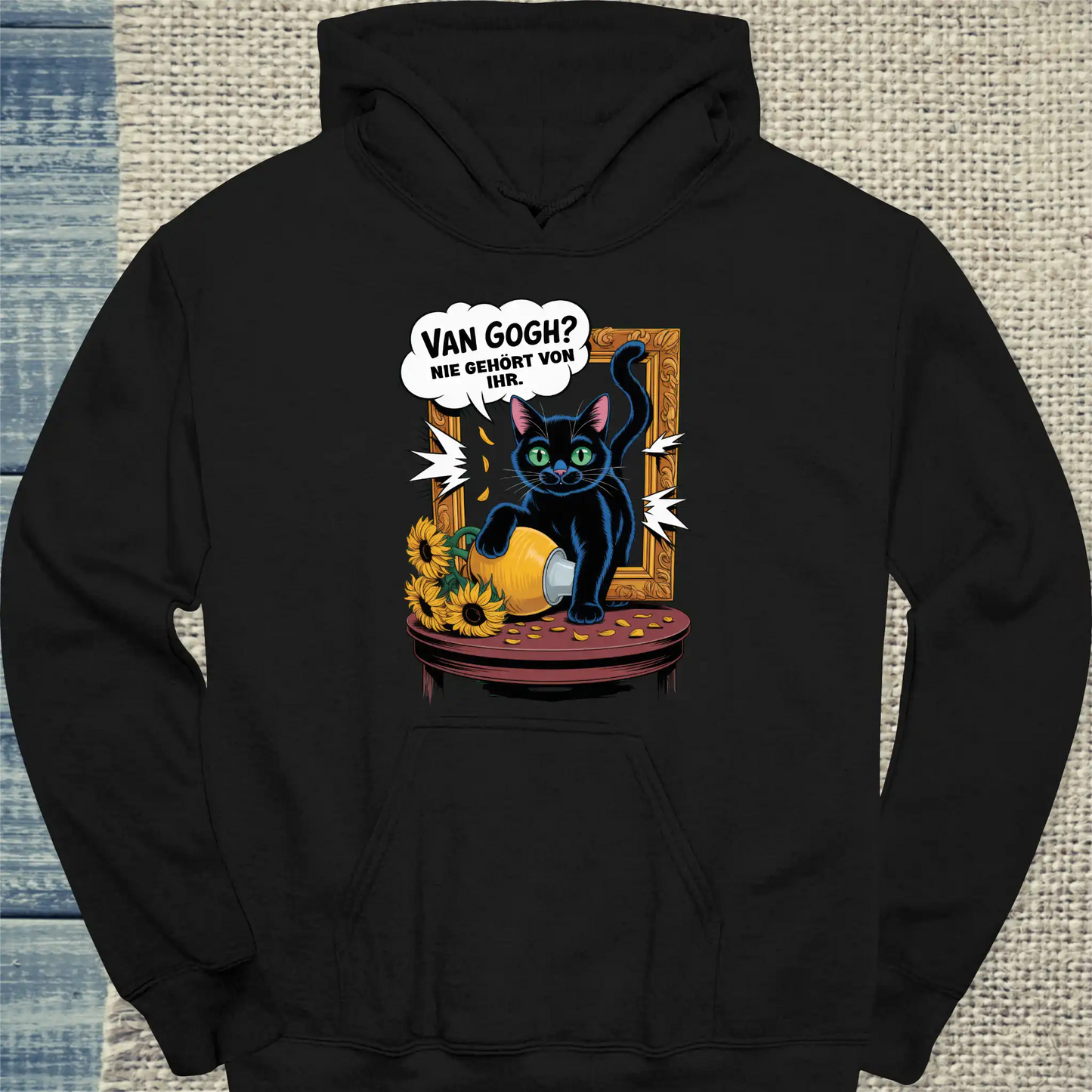 Hoodie - Nie gehört - Unisex - Katze Schwarz