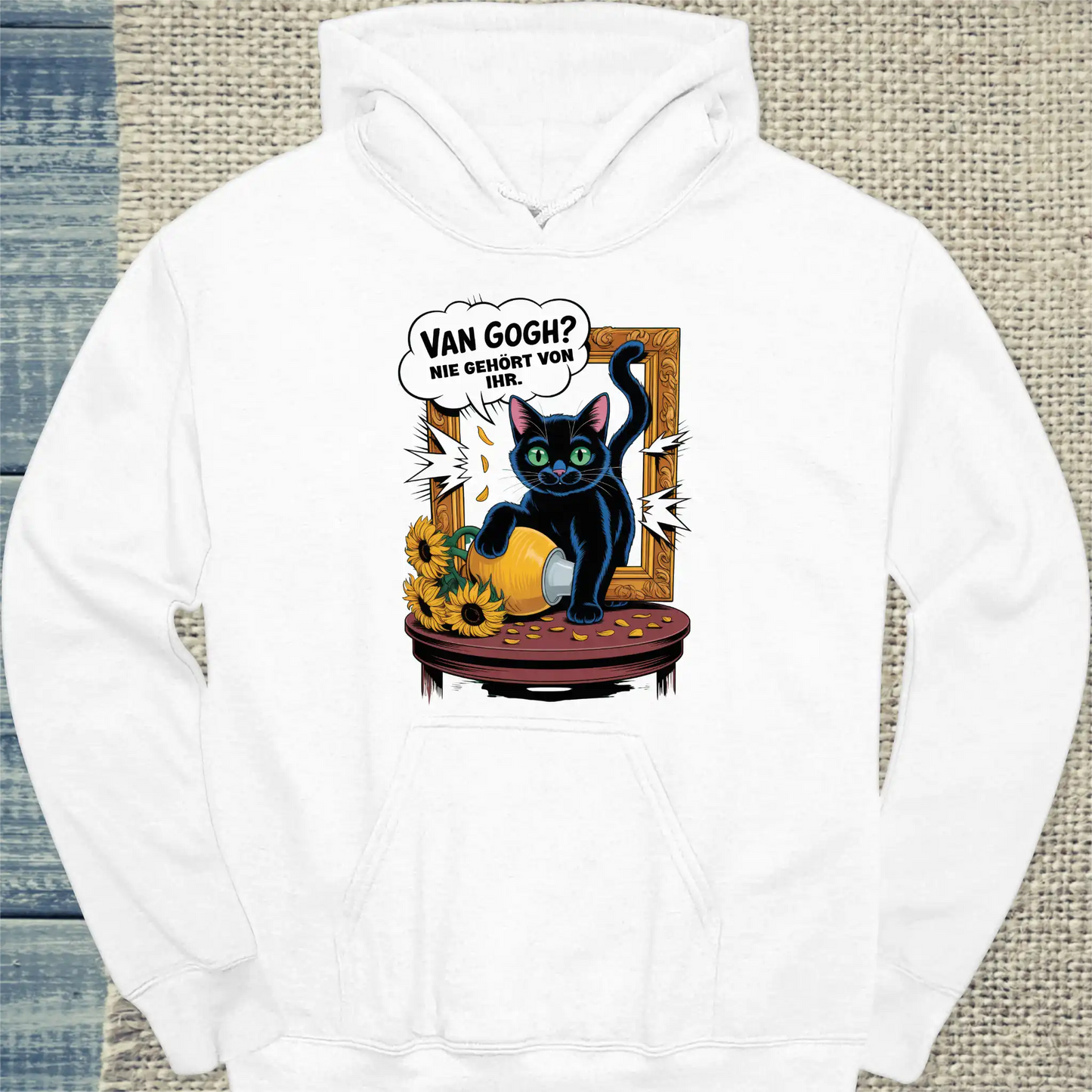 Hoodie - Nie gehört - Unisex - Katze Weiß