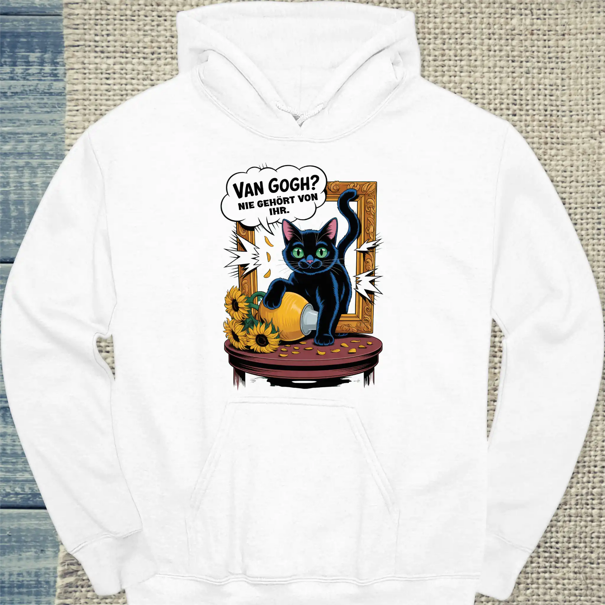Hoodie - Nie gehört - Unisex - Katze Weiß