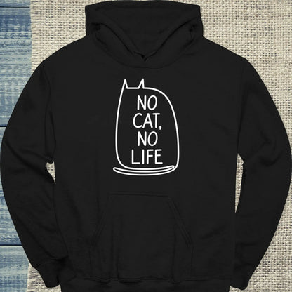 Hoodie - No Cat No Life - Unisex - Katze Schwarz