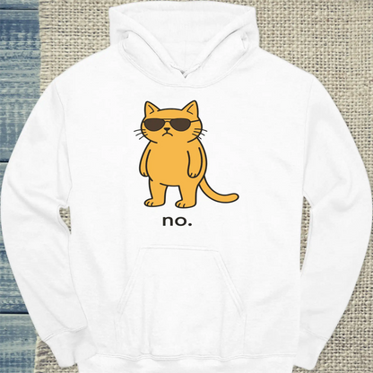 Hoodie - no. - Unisex - Katze Weiß