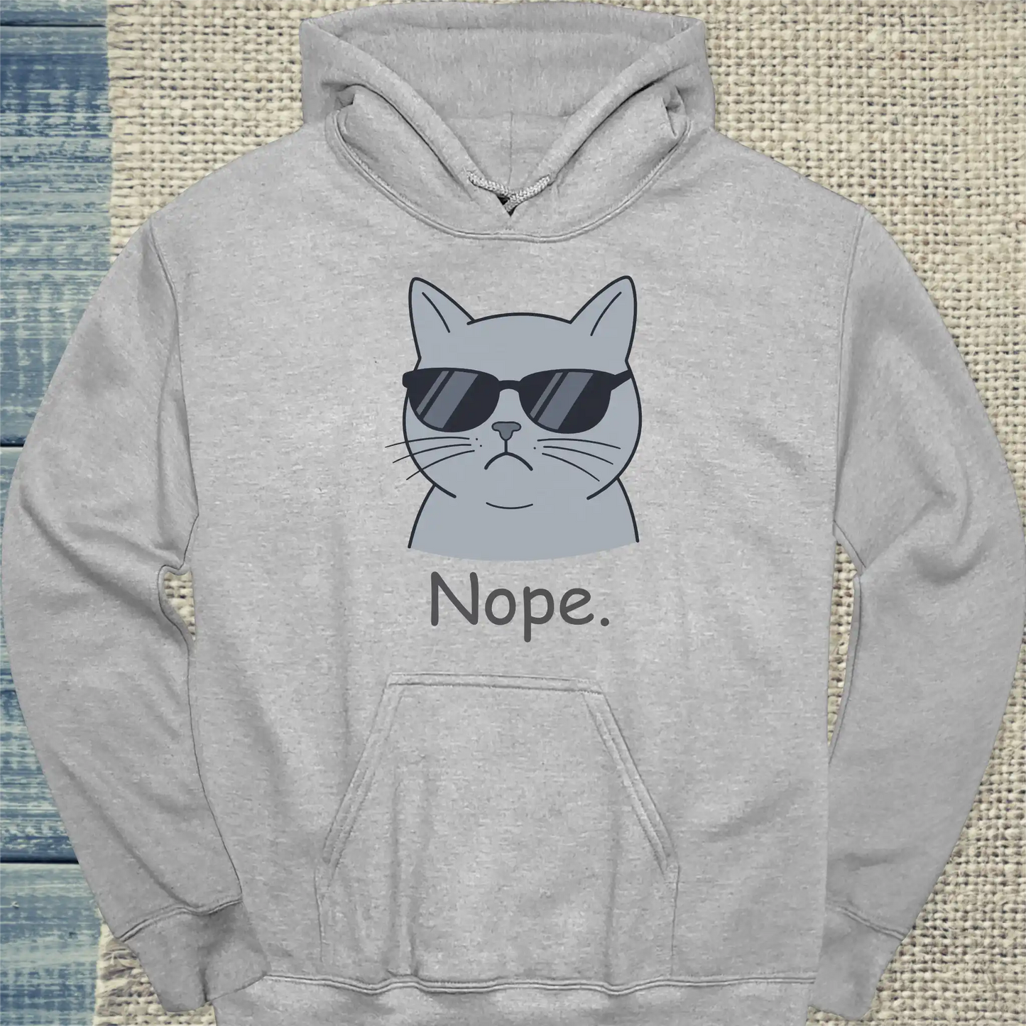 Hoodie - nope. - Unisex - Katze Grau