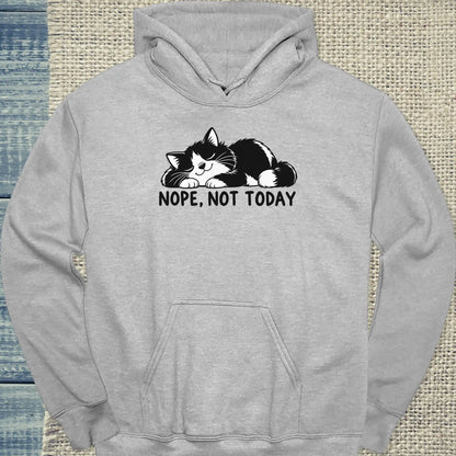 Hoodie - Nope, not today - Unisex - Katze Grau