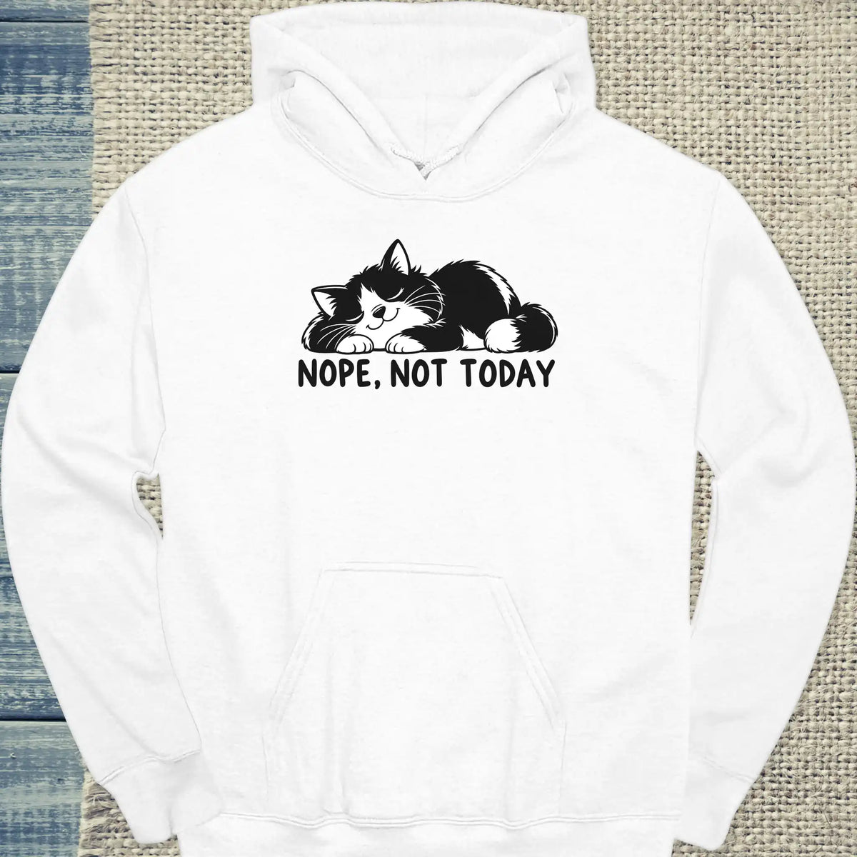 Hoodie - Nope, not today - Unisex - Katze Weiß