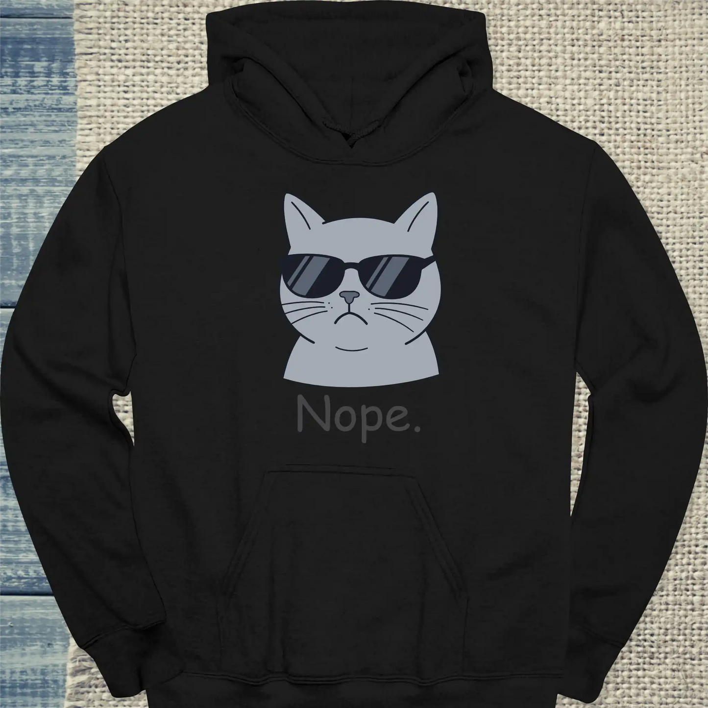 Hoodie - nope. - Unisex - Katze Schwarz