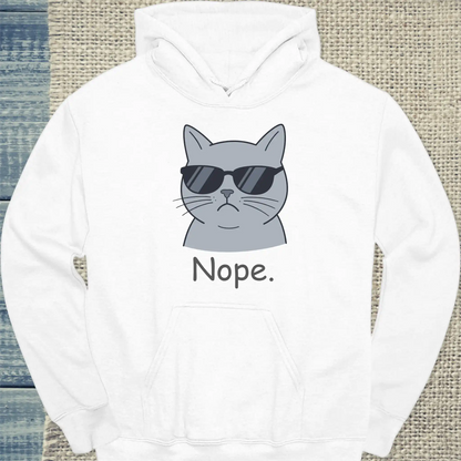 Hoodie - nope. - Unisex - Katze Weiß