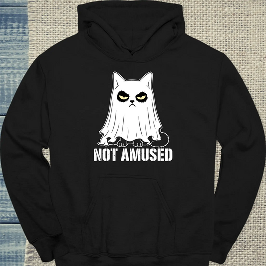 Hoodie - NOT AMUSED - Unisex - Katze, Halloween Schwarz