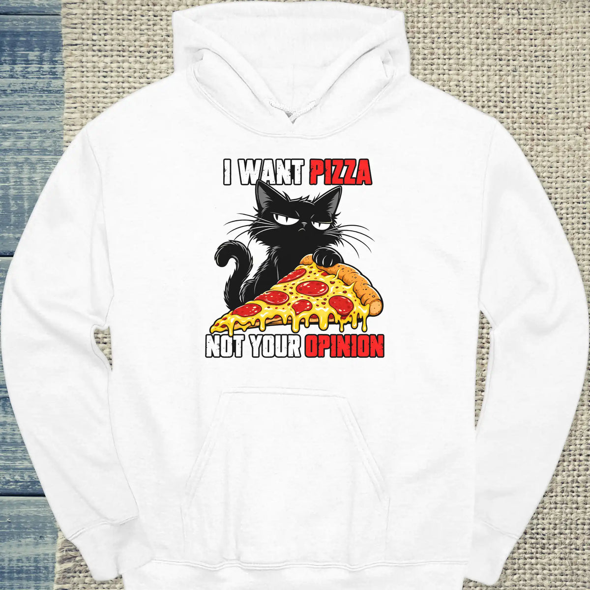 Hoodie - Not your opinion - Unisex - Katze Weiß