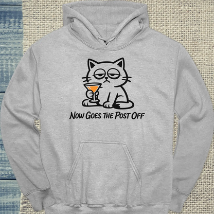 Hoodie - now goes the post off - Unisex - Katze Grau