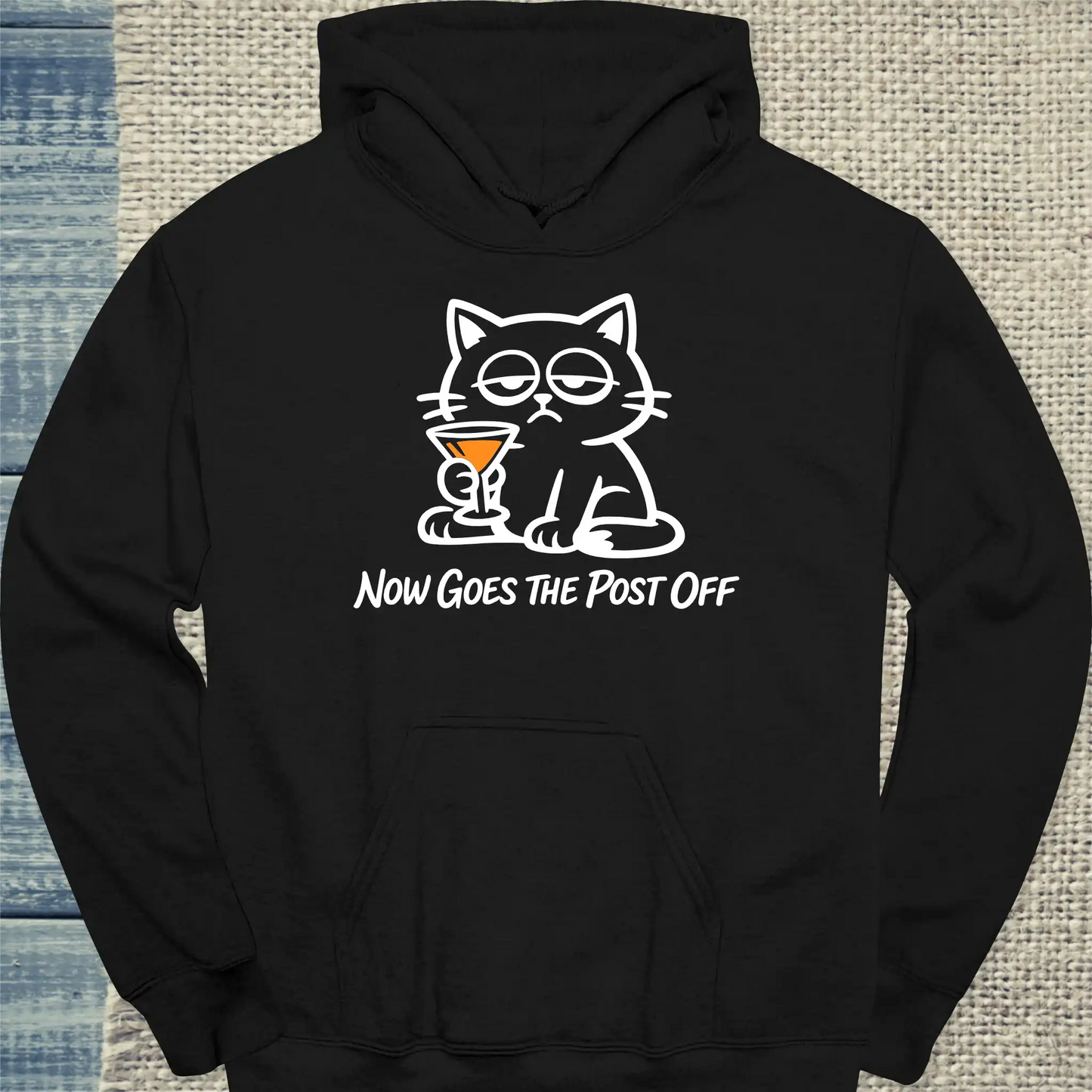 Hoodie - now goes the post off - Unisex - Katze Schwarz
