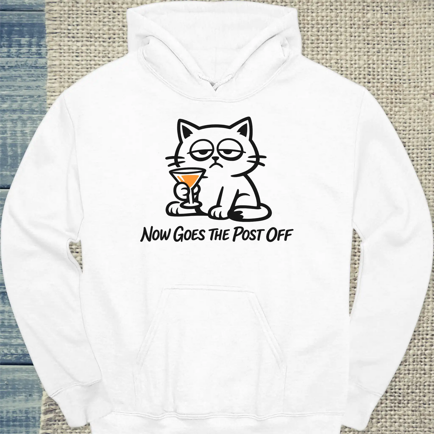 Hoodie - now goes the post off - Unisex - Katze Weiß