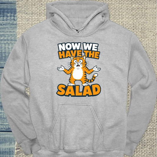 Hoodie - Now we have the salad - Unisex - Katze Grau